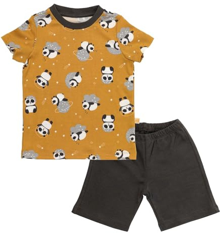 SCHLUMMERSACK Kinder Schlafanzug kurz Unisex Panda Größe 122 6-7 Jahre |Pyjama Kinder Set zweiteilig Jungen & Mädchen | Kinderschlafanzüge Kinder Schlafanzug Baumwolle