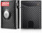 Airtag Wallet Portmonee Herren - Airtag Geldbörse mit RFID Schutz, Slim Wallet Geldbörse für 8+ Karten Pop Up-Mechanismus Und Magnetschalter (Airtag Nicht im Produkt Enthalten) (Kohlefaser, Schwarz)