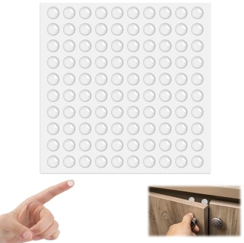 100 Pezzi Ammortizzatore di Colpi, Gommini Silicone Paracolpi per la Protezione Parete, Trasparente Gommini Adesivi, Paracolpi Adesivi Piedini di Protettivi, per Porte, Mobili, Cassetti, Armadiett
