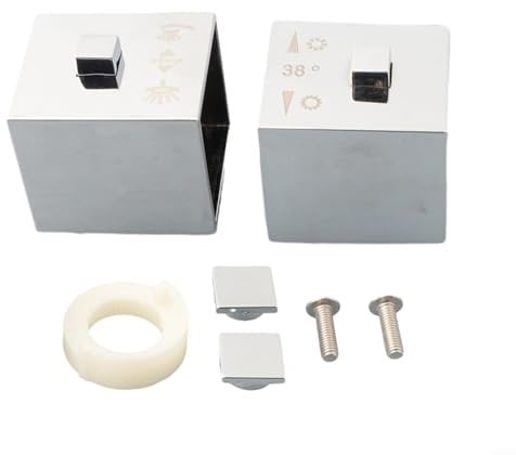Cloudpower 1 Paar Duschkontrollgriff Knopf ABS Ersatzknauf Thermostat-Steuergriff Ersatzteile Quadratisch Dusche Temperaturregler Griff Knopf für Duschstange für Bad Dusche Badezimmer-Teile