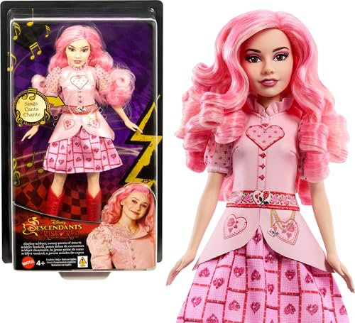 Mattel Disney Descendants The Rise of Red Singing Bridget, Young Queen of Hearts Doll in Movie-Inspired Clothes, Sings Shuffle of Love in English