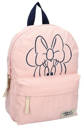 mybagstory - Mochila de terciopelo para niña de Minnie mouse, color rosa para niño, escuela infantil, guardería, talla 31 cm, tirantes ajustables, idea de regalo, Minnie Mouse - Rosa, Enfant
