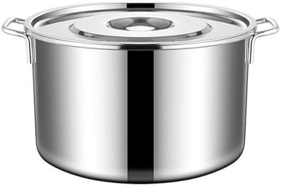Enforose Stainless Steel Stock Pot, Thick Heavy Duty Induction Cooking Pot with Lid 2 Handles for Soup, Seafood, Stock, Canning (Inner Diameter 40cm / 15.7in)