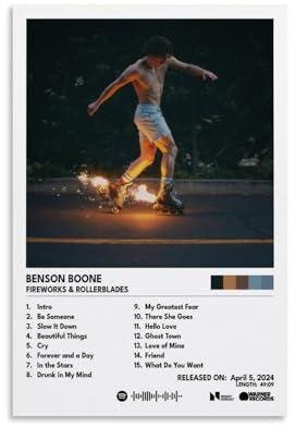 CHIMOSHEJI Benson Boone Poster, Albumcover, Poster, Wandkunst, dekoratives Gemälde, Schlafzimmer, Malerei, Poster, 30 x 45 cm, ungerahmter Stil