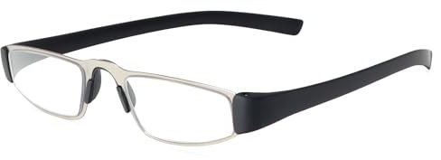 KoKoBin Vollrand Lesebrille metall Klassische Herren und Damen Lesehilfe Blaulicht blockierende Brillen (Silber, 3, Dioptrien)