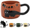 Katzentasse, Tasse Katze Keramik, Cute Mug, Süße Tasse, Teetasse Niedliche, Teacup Lustige, Kaffeebecher für Katzenliebhaber Geschenk für Frauen Freunde Kinder Weihnachten Geburtstag 380ML(Schokolade)