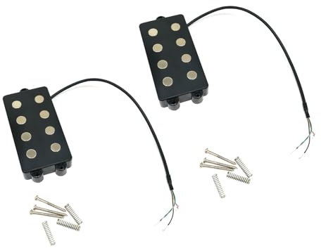 HJIYRE Micro Manche et chevalet Humbucker magnétique for Basse Musicman 4 Cordes de Style Ouvert