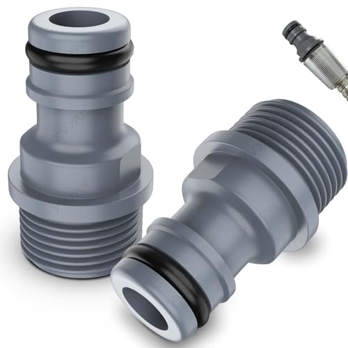 Yvyan Wasserhahn Adapter-2 Stück, G1/2 Zoll Außengewinde und Steckkupplung, Schlauchverbinder Gartenschlauch Kupplung Nippel, Schlauchanschluss für Gartenbewässerung, landwirtschaftliche Bewässerung