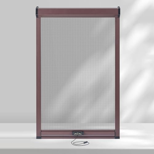 Moustiquaire Fenetre Enroulable, Rideaux Anti Mouche sur Mesure, Filet en Fibre de Verre, Cadre Alliage Aluminium