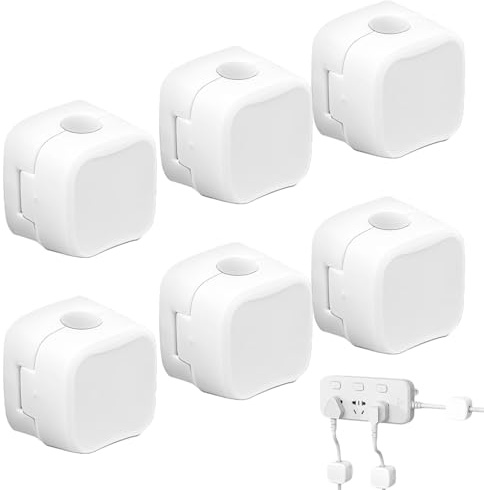 6 Stück Kabelhalter, Kabelmanagement, Kabel Organizer, Kabelmanagement Selbstklebend Kabelhalter, Cable management für Schreibtisch, Nachttisch, Ladekabeln, HDMI, USB, Weiß