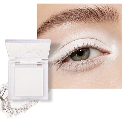 Palette di ombretti bianchi opachi, impermeabili, in crema metallizzata