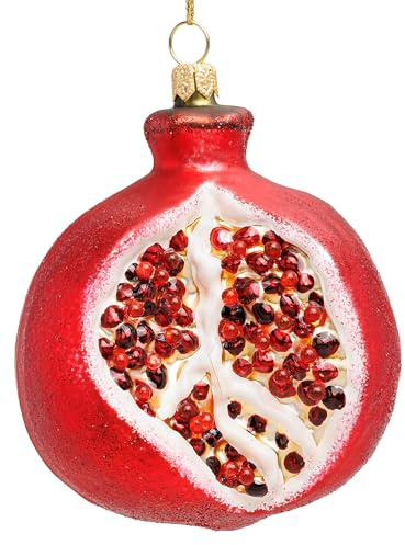 SIKORA Granatapfel besondere Weihnachtskugel Glas Weihnachtsmann Christbaumschmuck Deko Figur Weihnachten Anhänger Ornament - Premium Line - BS059