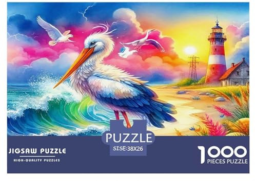 Leuchtturm 1000 Teile Puzzle Leuchtturm Town Schwierige Herausfordernde Geschicklichkeitsspiel Für Erwachsene Und Kinder Ab 12 Jahren Decor & Gift 38x26cm/1000pcs