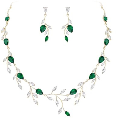 EVER FAITH Teardrop Hochzeit Schmuckset für Bräute Sparkly blau CZ birnenförmig Birthstone Halskette Ohrringe