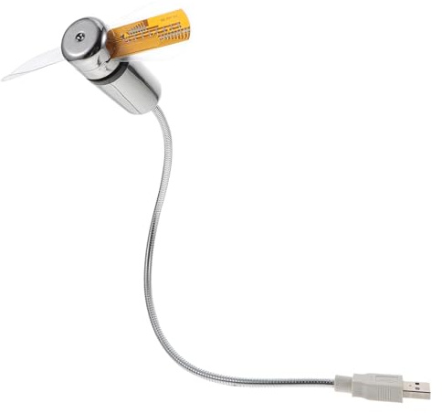 DOITOOL Mini Ventilatore USB LED con Display Orologio e Temperatura Ventolino Portatile in Pvc e Alluminio per Casa Ufficio e Viaggi Silenzioso e Compatto per Computer