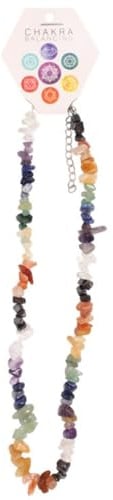 Multicolor Gems & Stones Chakra Necklace - 20cm x 2cm (1 Pc) - Elegant Statement Piece, Unique Spiritual Design - Ideal for Any Event