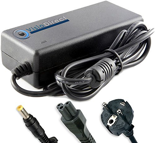 Visiodirect Alimentation Compatible avec Ordinateur Portable Toshiba Satellite C670-1CK C660D-1FN M70-168 A300 Adaptateur Chargeur 75W 19V 3,95A