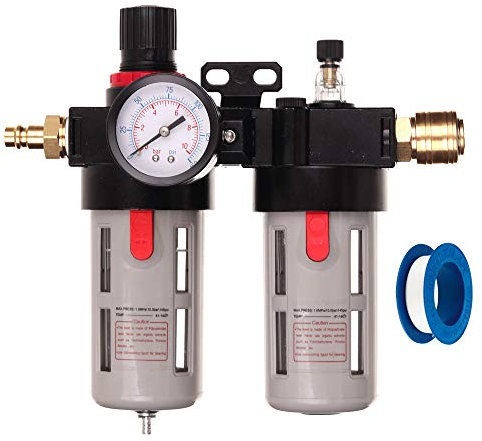 Druckluft Wartungseinheit Druckminderer Öler für Kompressor Schlagschrauber Schnellkupplung
