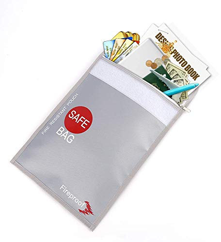 Feuerfeste Dokumententasche 15x11 – Feuer- und wasserresistente Tasche | Sichere Aufbewahrung für Dokumente, Geld, Schmuck, Reisepässe & Wertsachen | Organizer für Zuhause, Büro & Reisen