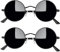 Joopin Runde Sonnenbrille Hippie Vintage Herren und Polarisierte Sonnenbrille Damen Rund Schwarz UV400 2 Pack (Voll Schwarz und Voll Schwarz)