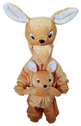 Seruna Känguru-Kostüm, F29 104-110, für Kind-er, Känguruh Kostüm-e Tier-e Fasching Karneval Kleinkinder-Karnevalskostüme Kinder-Faschingskostüme