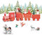 EKKONG Weihnachtszug Decor Spielzeugeisenbahn,Weihnachtszug Geschenk,Weihnachten Neujahr Deko Dekoration Ornament für Kinder Mädchen Junge Spielzeug Geschenke Tassenhalter der WeihnachtsZug (rot)