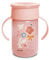 Suavinex, Tasse d'Apprentissage avec Disque Anti-Fuite, Magic Cup Rebord Antifuite 360°, à partir de 12 Mois, Anses Amovibles, avec Couvercle hygiénique, 340 ml, Forêt Rose