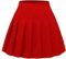 Timormode Faltenrock Damen Elastische Hohe Taille Röcke A Linie Mädchen Kurz Glocken Rock Skater Mini Rock Red M