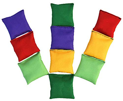 Tumnea Bohnensäckchen Set, Nylon Sitzsäcke Werfen, Bohnensäckchen mit Tragetasche, Toss Game Sitzsack, Wurfspiel für Kinder Sportausbildung (10 Stück)