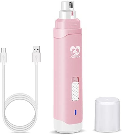 Casfuy Lime à Ongle Chien - Coupe-Ongles électrique Rechargeable à 2 Vitesses pour Animaux de Compagnie toilettage et lissage des Pattes indolores pour Petits Chiens de Taille Moyenne Chats