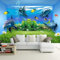 Benutzerdefinierte Wandbild Papier Unterwasserwelt Delphin Poster Wandmalerei 3D Raum Schlafzimmer Tv Hintergrund Fototapete Für Kinderzimmer 200Cm(W)×140Cm(H)