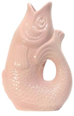 Gift Company Vase Monsieur Carafon S, Vase décoratif en Forme de Poisson, faïence, Sea Pink