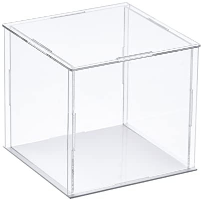 sourcing map Klar Vitrine, Acrylbox Zusammenbauen Transparent Staubdichte Box Vitrine 10x10x10cm für Sammlerstücke, Kunsthandwerk