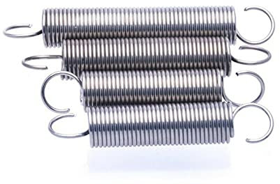 HUANMING Zugfeder S-Haken Drahtdurchmesser 0,3 Mm Edelstahl 304 Zylindroide Spiralförmige Rückzugsschraubenfederlänge 60–300 Mm