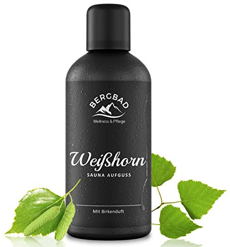 BERGBAD Saunaaufguss BIRKE PUR 100ml Weißhorn - Natürlicher Sauna-Aufguss mit ätherischen Ölen