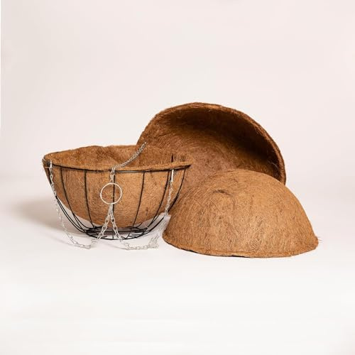 COCO & COIR Hanging Basket Liner | 20cm / 8 inches | 10 pack | Coco Fibre Replacement Liners for Wall Baskets