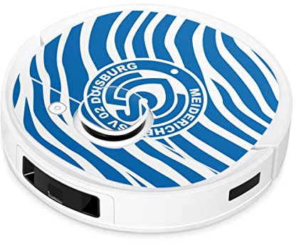 Folie Skin Sticker aus Vinyl-Folie Aufkleber kompatibel mit Ecovacs Deebot T9 Plus Offizielles Lizenzprodukt Zebra MSV Duisburg