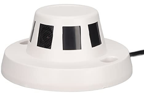 Detector de humo Cámara, mini cámara de vigilancia OSD Ganancia automática Práctico acceso remoto a Internet 1080P ABS para el hogar