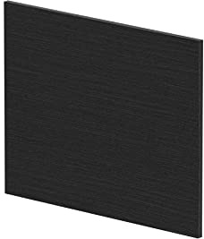 nuie MPD631N Modern Bathroom Square Shower Bath End Panel, 520 x 680 x 18mm, Charcoal Black Woodgrain