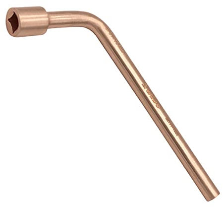 WEDO Llave de botella de oxígeno sin chispas de 3/8 pulgadas de ancho, llave de botella de oxígeno de seguridad sin chispas, cobre berilio, estándar DIN, certificado BAM y FM, 154 mm de longitud