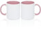 MR.R Set di 2 tazze da caffè vuote per sublimazione, 325 ml, tazza bianca con interno e manico di colore rosa