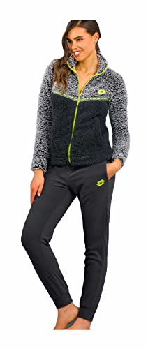LOTTO Tuta Donna in Pile con Zip Intera - Tuta in Pile Sherpa Effetto Agnellato - Tuta Donna Invernale Termica - Tuta Donna Completa (6039 GRIGIO, M)