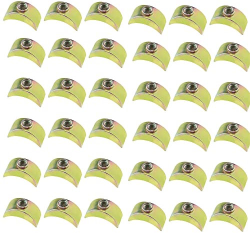 BDHI 40pcs 6mm Half Moon Nuts Furniture Connector Nuts Spacer Washer for Connect Furniture Bed Frame Wardrobe Cabinet Table Bunk Bed(Y190-40)