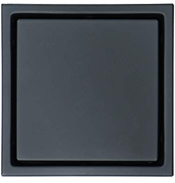 SHUGUANG Duschablauf Edelstahl Bodenablauf 15X15cm Duschrinne mit Haarsieb und Abnehmbare Abdeckung, Anti-Geruch, Anti-Verstopfen, für Küche, Bad, Garage und Keller,Schwarz