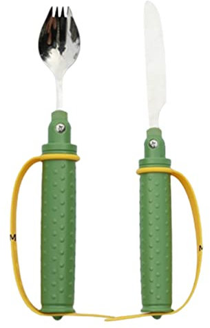 BDXZJ Utensilios De Alimentación para Ancianos Cuchara De Ayudas para Comer Cubiertos Adaptados Cubiertos Ancianos De Fácil con Mango Antideslizante para La Artritis De Parkinson Temblores B