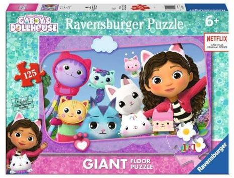 Ravensburger Kinderpuzzle 05728 - Gabby's Puppenhaus: Katzenfreunde großes Bodenpuzzle mit 125 Puzzleteilen, für Puzzle-Freunde und Gabby-Fans ab 6 Jahren
