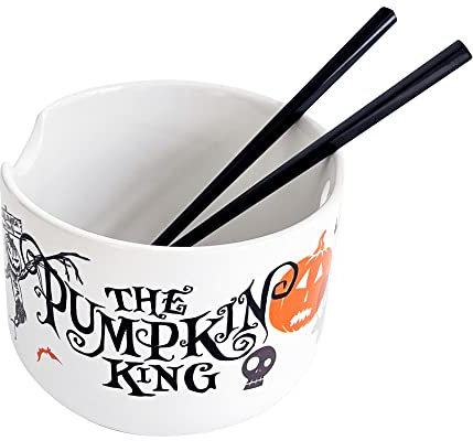 Nightmare Before Christmas The Pumpkin King Ramenschüssel und Essstäbchen-Set, Halloween-Dekor, Nudelschale