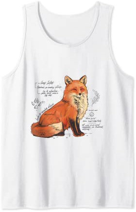 Fox Academia Cute Fox Wearing Graduation Cap Gown Tank Top
