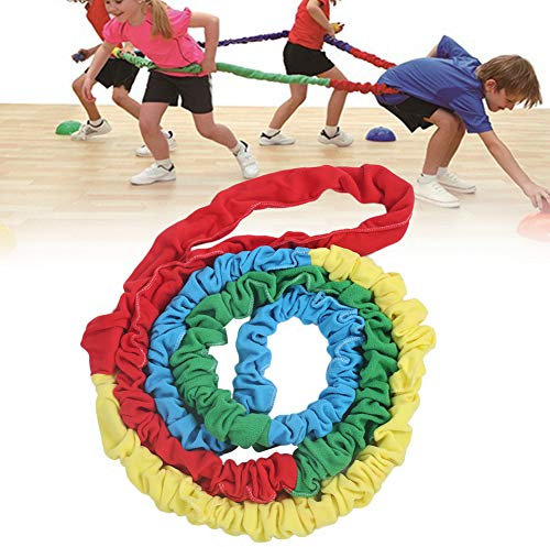 KENANLAN Rainbow Hand Rope, Children Game Pull Rope Sensory Training Sports Equipment for Parent-Child Communication