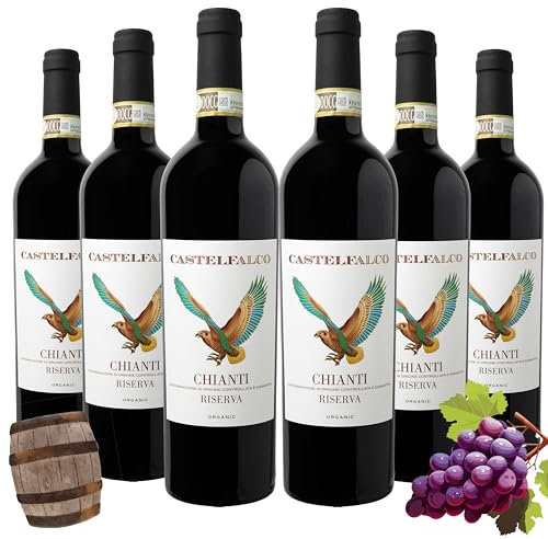 Castelfalco Chianti DOCG Riserva Biologico 2020 – Vino Rosso 6 Bottiglie – Uve 80% Sangiovese, 20% Colorino e Malvasia, Colore Rosso Rubino con Note di Prugna, Ciliegie Rosse e Pepe Nero